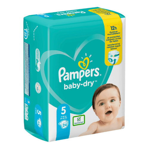 Couches baby-dry taille 5, 11kg à 16kg Pampers x26 sur